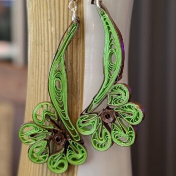 Pikad rohelised paberist kõrvarõngad!