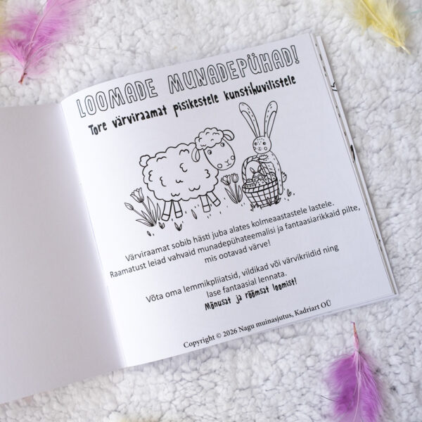 Värviraamat „Loomade munadepühad" Munadepüha värviraamat